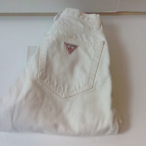 Vintage Guess White Jeans High Rise Denim